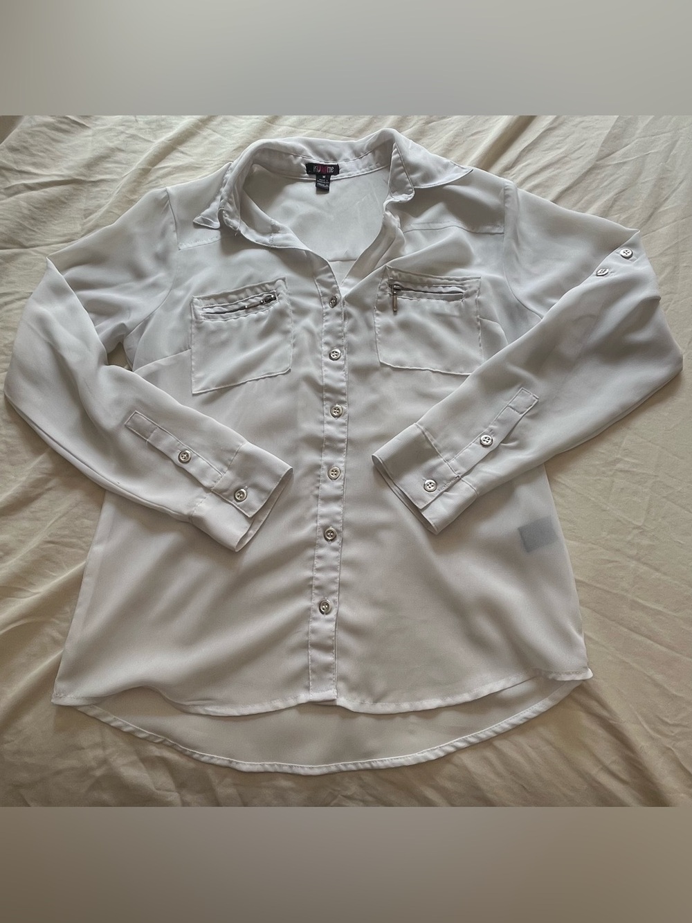 Inky Me See-through Button Up Shirt Women’s Size Medium